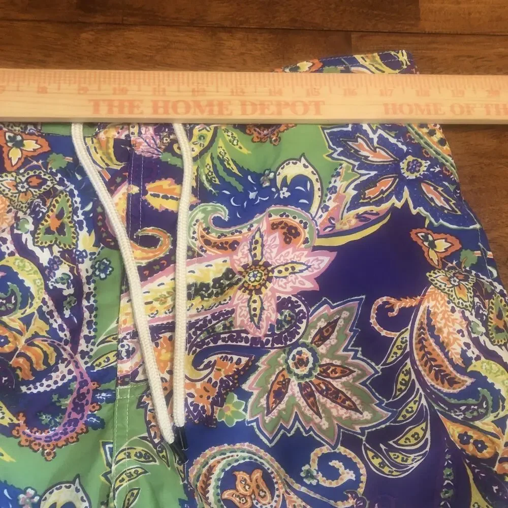 POLO RALPH LAUREN Shorts MEN'S Size Large Lined SWIM SHORTS TRUNKS FLORAL